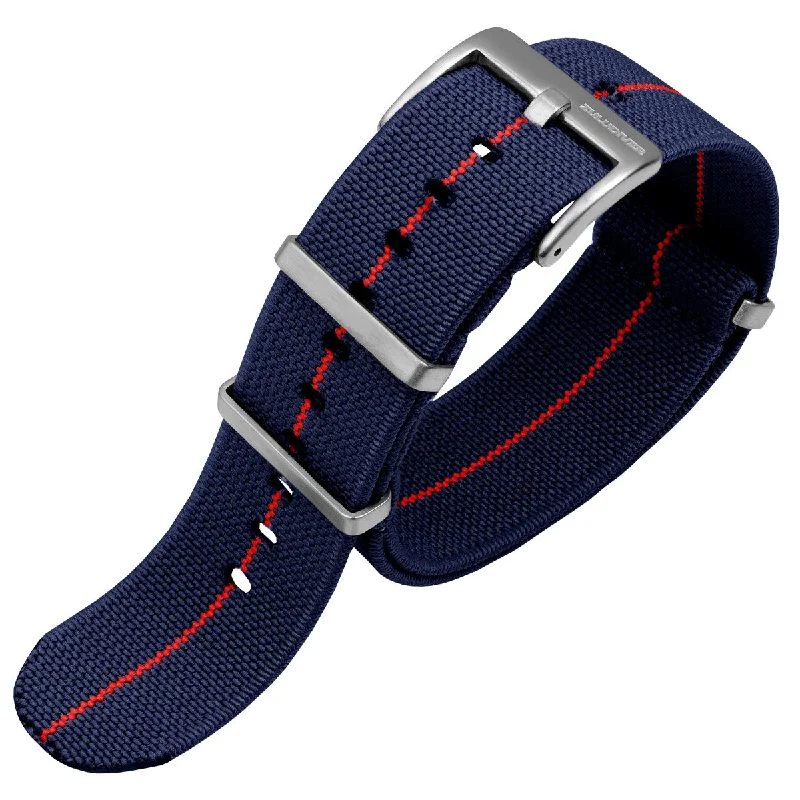 1973 British Military Watch Strap: AIRBORNE Elastic - Blue / Red