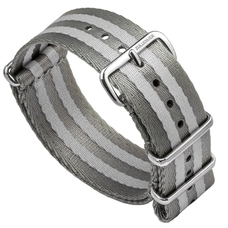 1973 British Military Watch Strap: ARMOURED - Grey Bond, Polished