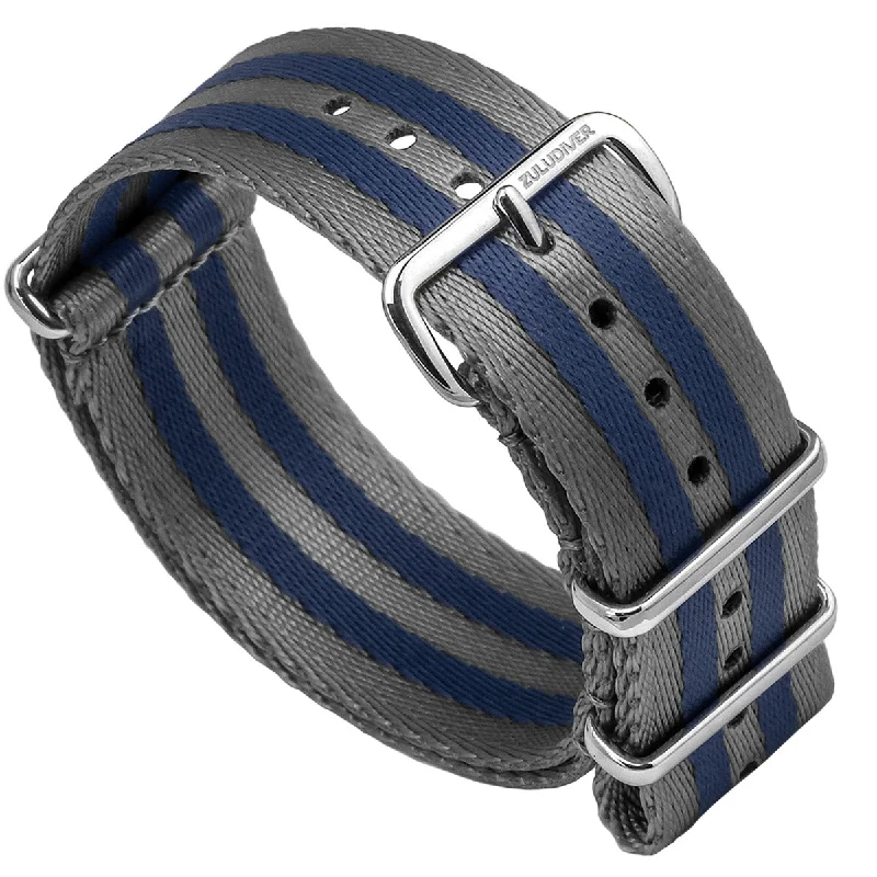 1973 British Military Watch Strap: ARMOURED - Navy Bond, Polished