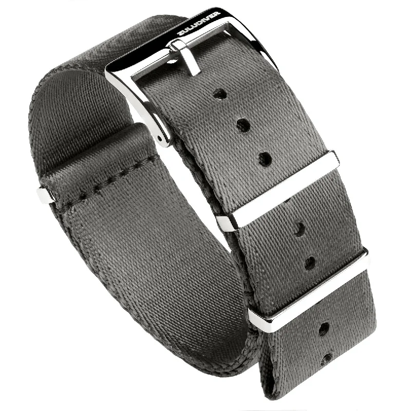 1973 British Military Watch Strap: ARMOURED RECON - Admiralty Grey, Polished