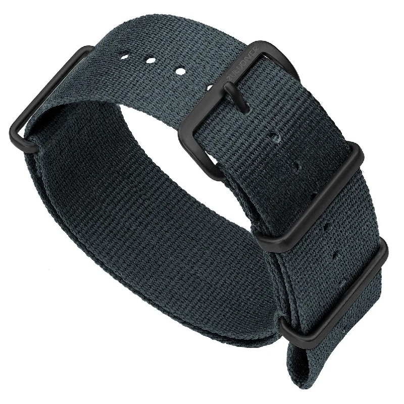 1973 British Military Watch Strap: CADET - Admiralty Grey, IP Black