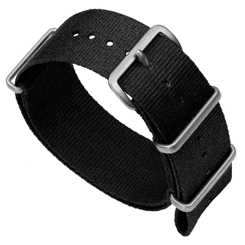 1973 British Military Watch Strap: CADET - Combat Black, Satin