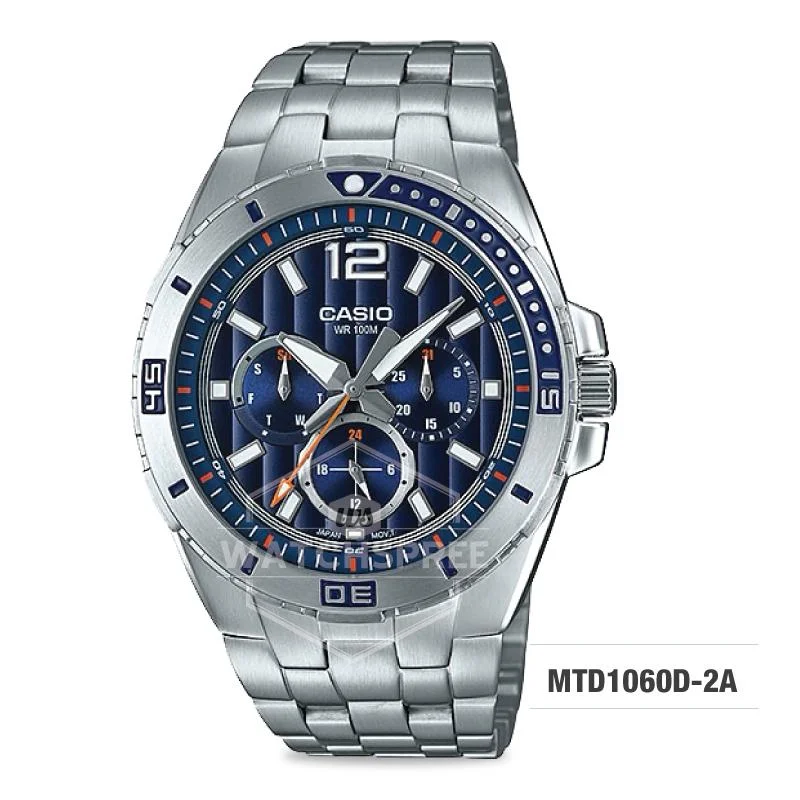 Casio Men's Diver Look Standard Analog Stainless Steel Band Watch MTD1060D-2A MTD-1060D-2A