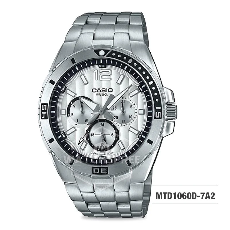 Casio Men's Diver Look Standard Analog Stainless Steel Band Watch MTD1060D-7A2 MTD-1060D-7A2