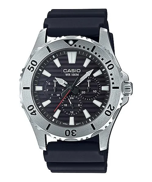 Casio Men's Standard Analog Marine Sports Black Resin Band Watch MTD1086-1A MTD-1086-1A