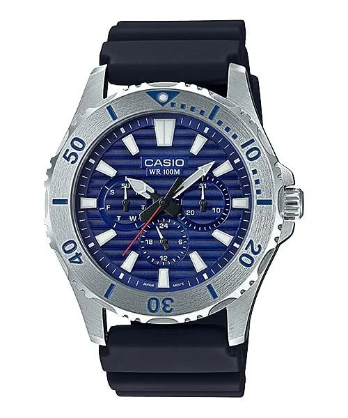 Casio Men's Standard Analog Marine Sports Black Resin Band Watch MTD1086-2A MTD-1086-2A