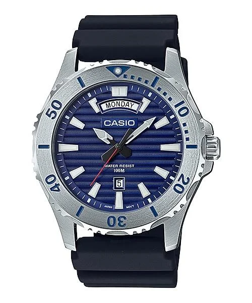 Casio Men's Standard Analog Marine Sports Black Resin Band Watch MTD1087-2A MTD-1087-2A