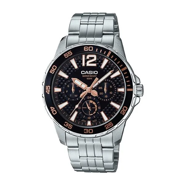 Casio Men's Marine Sports Diver Look Silver Stainless Steel Band Watch MTD330D-1A3 MTD-330D-1A3