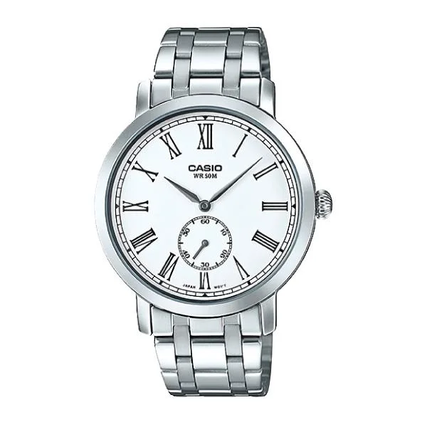 Casio Men's Standard Analog Silver Stainless Steel Band Watch MTPE150D-7B MTP-E150D-7B