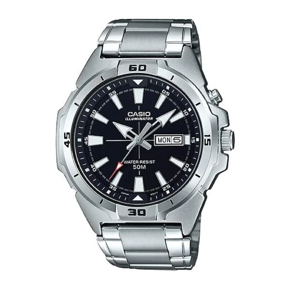 Casio Men's Standard Analog Silver Stainless Steel Band Watch MTPE203D-1A MTP-E203D-1A