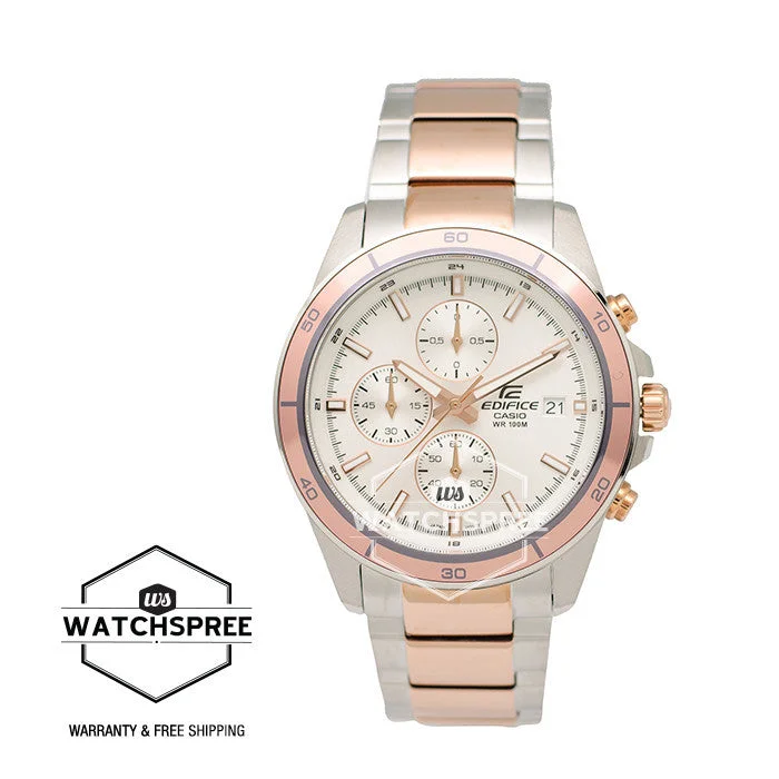 Casio Edifice Chronograph Pink Gold Ion Plated Stainless Steel Band Watch EFR526SG-7A5