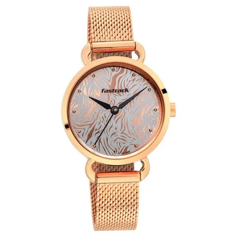 Fastrack  Animal Print Analog Stainlesssteel Women