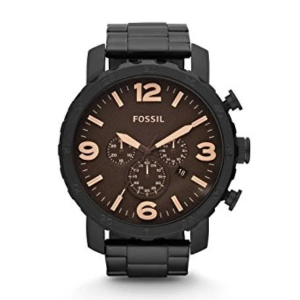 Fossil Men's Chronograph Nate Black Watch JR1356