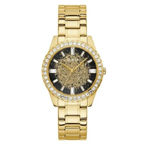 Guess Glitter Burst Gold Tone Analog Ladies Watch GW0405L2