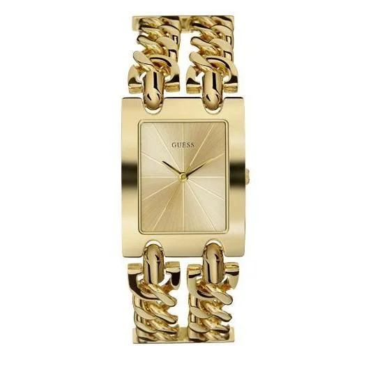 Guess Mod Heavy Metal Gold Tone Analog Ladies Watch W1117L2