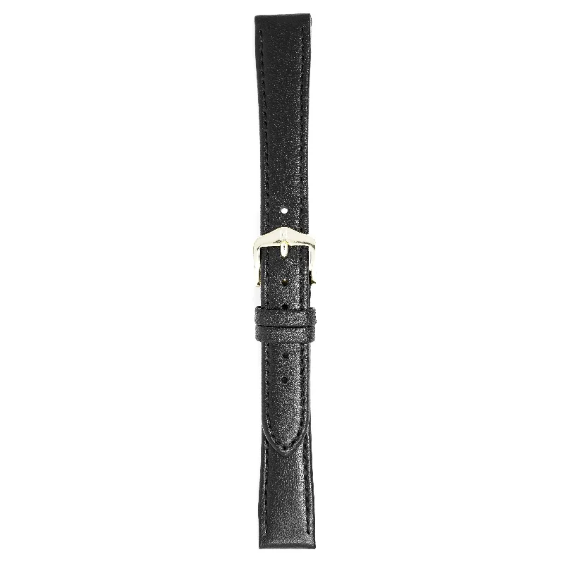 Hirsch Watch Osiris 14mm Medium Black Leather Strap