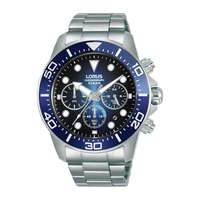 Lorus Mens Blue Gradation Sunray Dial Sports Watch