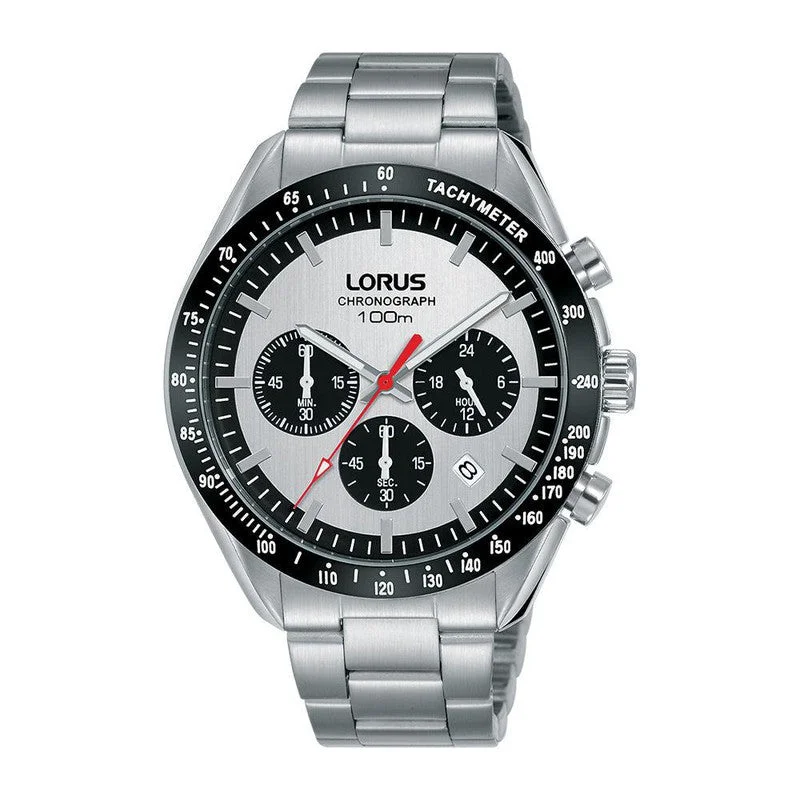 Lorus Mens Silver Sunray Dial Sports Watch