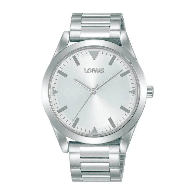 Lorus Mens Silver Sunray Dial Watch