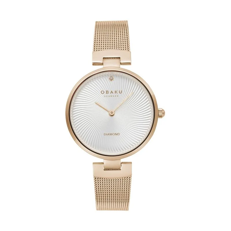 Obaku Diamant Rose Gold 32mm Watch - V256LXVIMV