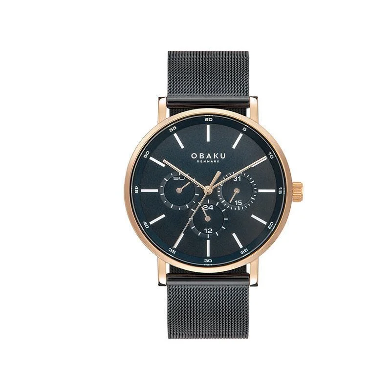 Obaku Ege-Night Gents Multifunction Mesh Strap V246GMVBMB