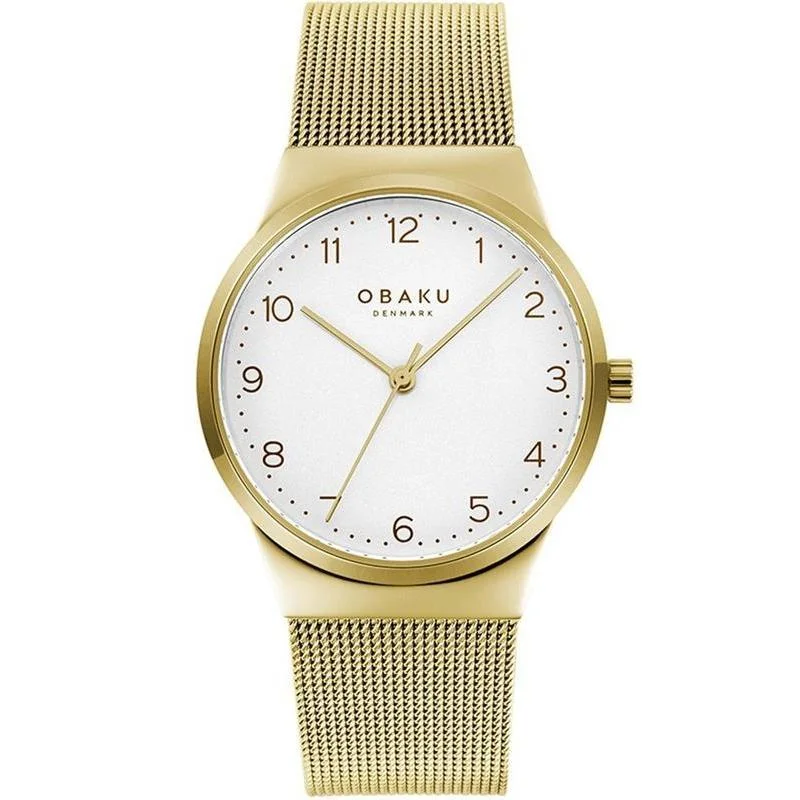 Obaku Land Gold White 32mm Watch - V255LXGIMG