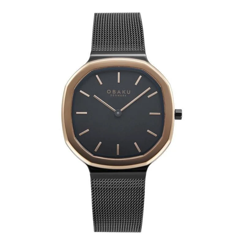 Obaku Oktant-Night Mesh Strap Black Dial V253GXMBMB