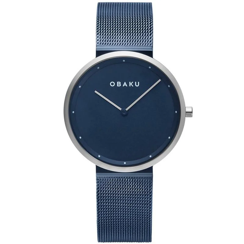 Obaku Papir Lille-Arctic Lds Blue Dial Blue Mesh Strap V230LXHLML