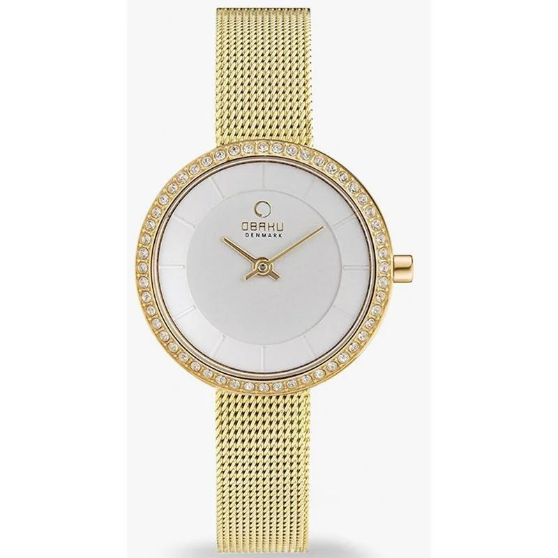 Obaku Stille Glimt Gold White 27.1mm Watch - V146LEGIMG