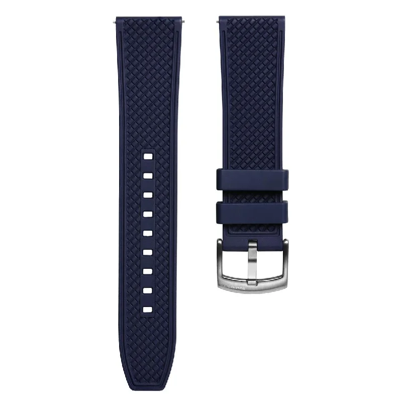 Saltdean FKM Rubber Divers Watch Strap - Navy