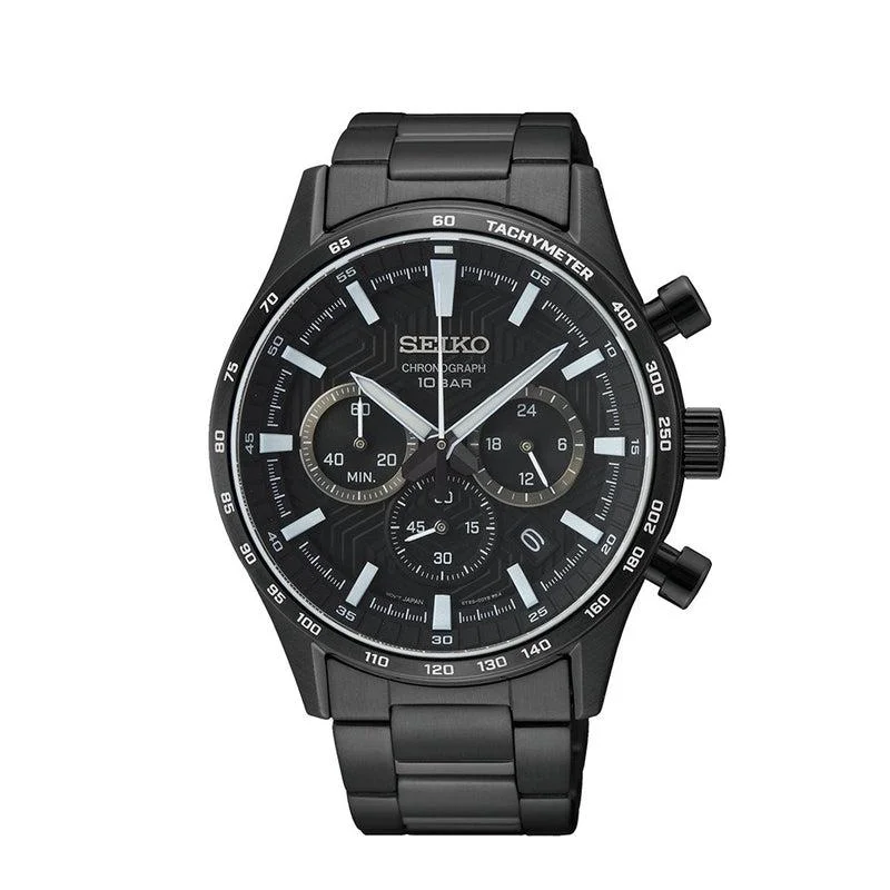 Seiko Chronograph Black Dial Chronograph Watch