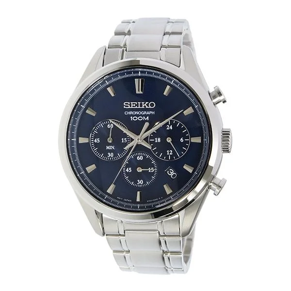 Seiko Men's Chronograph Silver Stainless Steel Band Watch SSB223P1