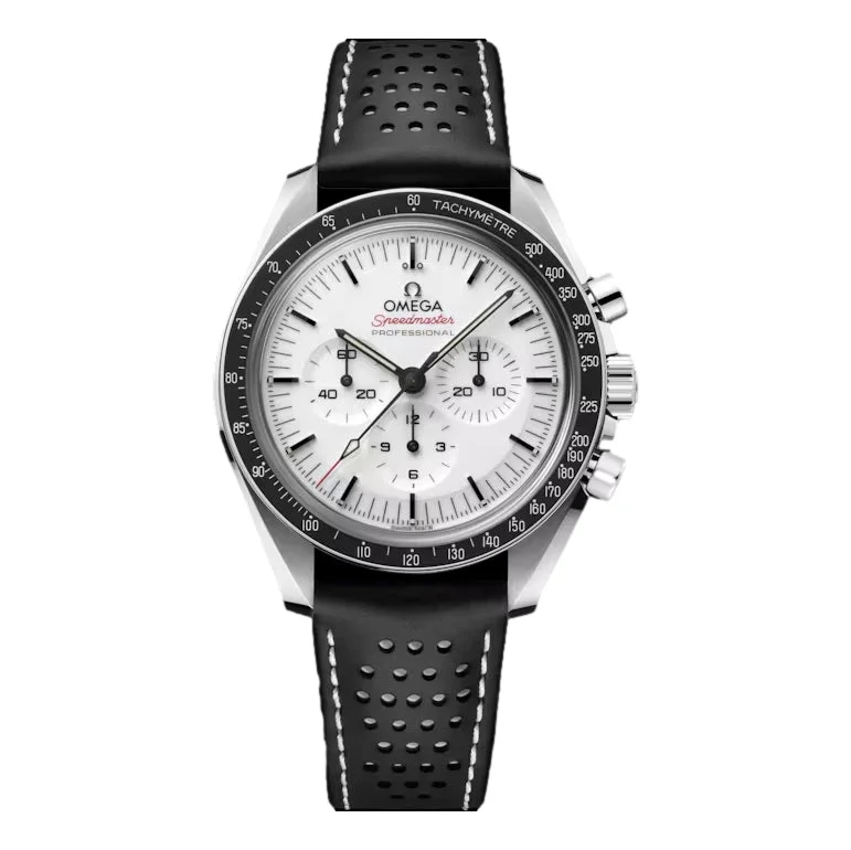 Speedmaster Moonwatch Professional Sapphire Leather Strap - White