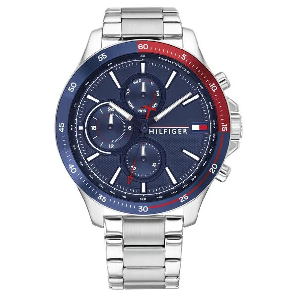 Tommy Hilfiger Quartz Multifunction Blue Dial Stainless Steel Strap Watch for Men neth1791718w