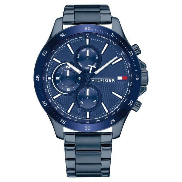 Tommy Hilfiger Quartz Multifunction Blue Dial Stainless Steel Strap Watch for Men neth1791720w