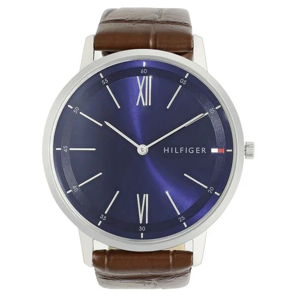 Tommy Hilfiger Quartz Analog Blue Dial Leather Strap Watch for Men neth1791514w