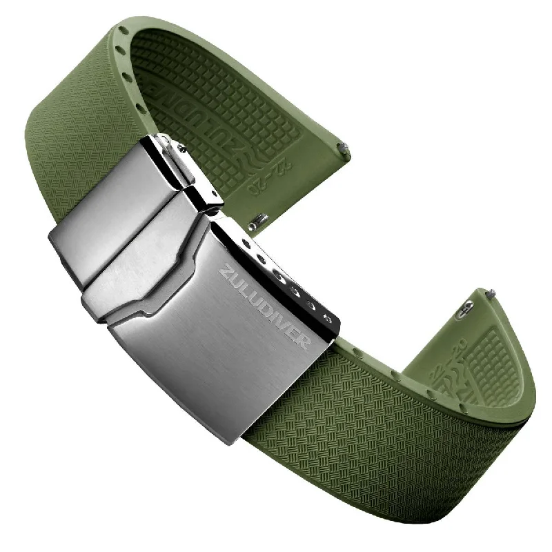 TsunamiTropic Rubber Deployant Watch Strap - Lagoon Green