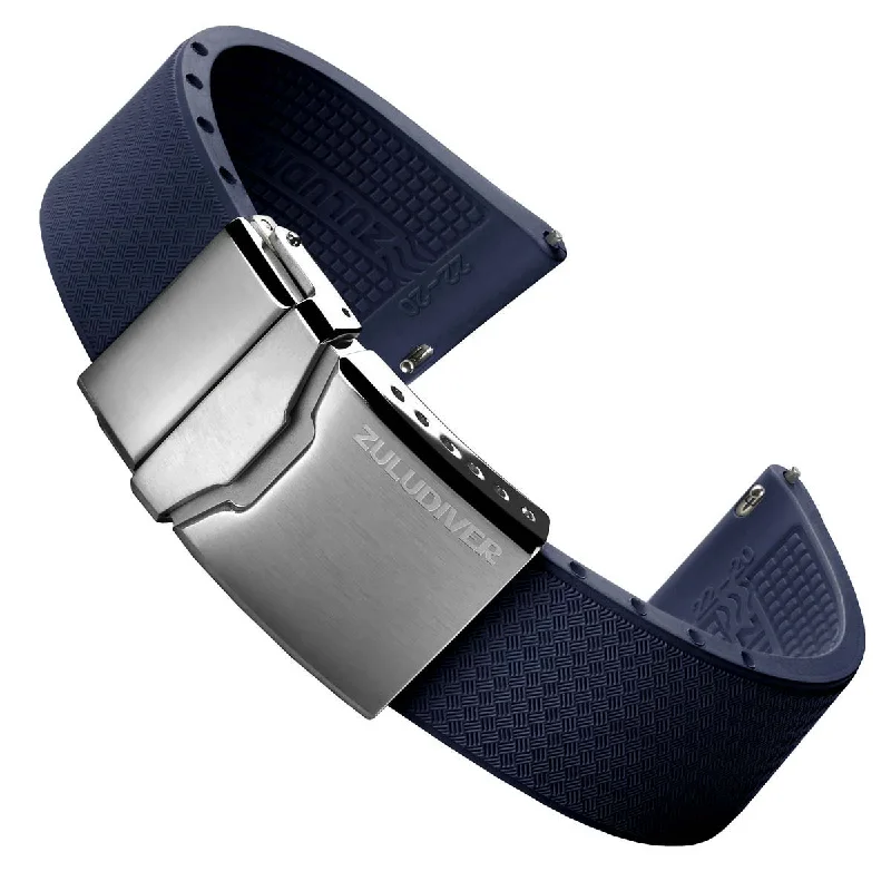 TsunamiTropic Rubber Deployant Watch Strap - Ocean Blue