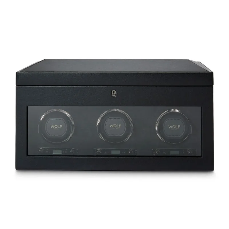 Wolf British Racing Triple Watch Winder with Storage