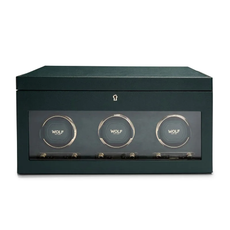 Wolf British Racing Triple Watch Winder with Storage