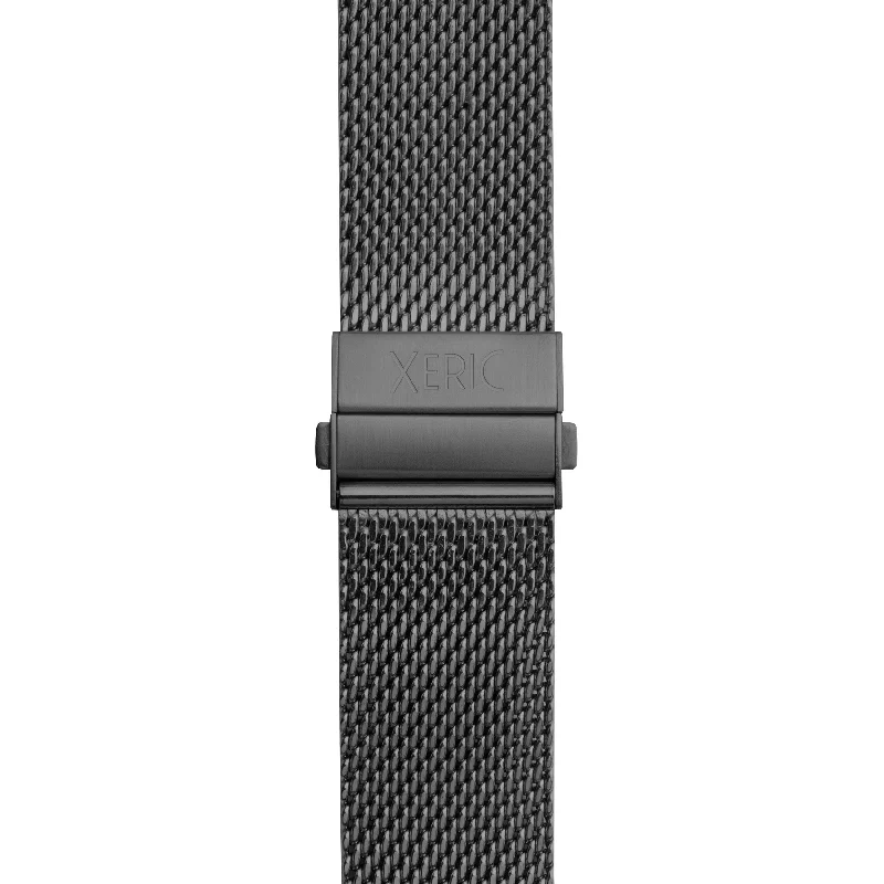 Xeric 22mm Gunmetal PVD Mesh Bracelet with Deployant Clasp