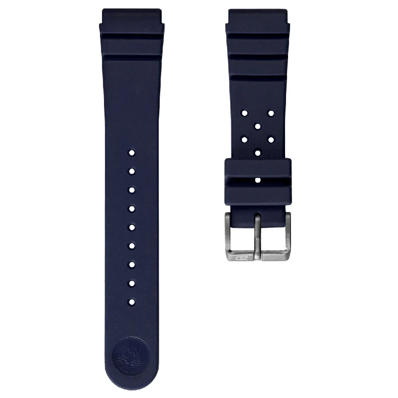 ZULUDIVER 284 Italian Rubber Dive Watch Strap - Navy Blue