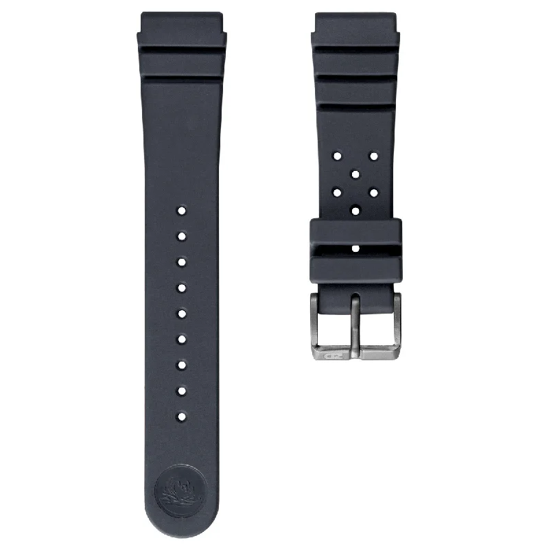 ZULUDIVER 284 Italian Rubber Dive Watch Strap - Dark Grey