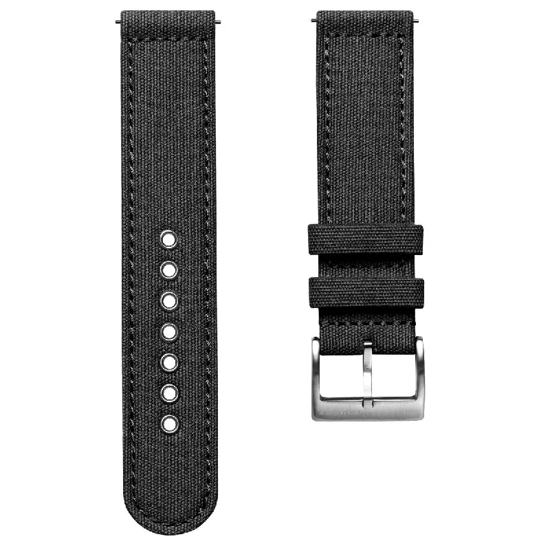 Croyde Canvas Watch Strap - Charcoal Black